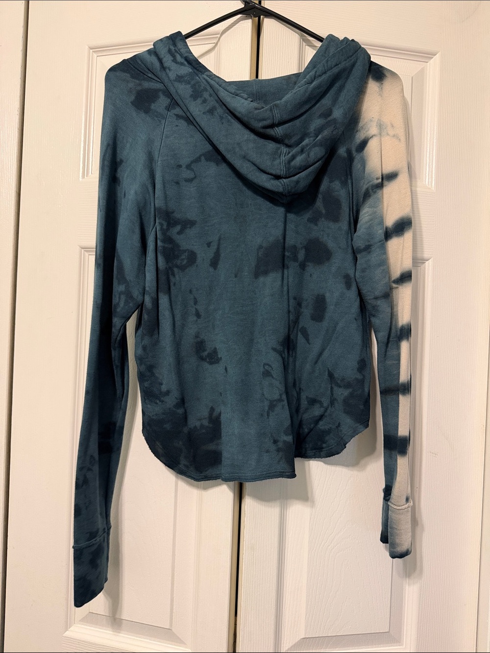 Glyder Navy Tie-Dye Hooded Sweatshirt with White Drawstrings - Picture 4 of 4